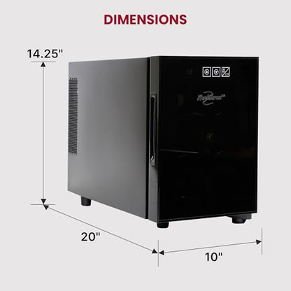 Koolatron 6 Bottle Wine Fridge – Freestanding Wine Cooler with Glass Door, 0.6 cu ft (16 L) Beverage Can Refrigerator, Digital Temperature Control, Ideal for Red, White & Sparkling Wine, Champagne