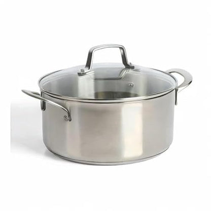 Martha Stewart Castelle 5-Quart 18/8 Stainless Steel Induction Safe Dutch Oven Casserole Pot With lid