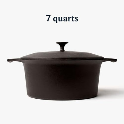 Field Company No. 10 Cast Iron Dutch Oven – 7 Quart, For Bread, Braises & Large-Batch Cooking, Pre-Seasoned, Made in USA