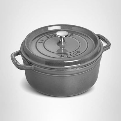 Staub Cast Iron 4-qt Round Cocotte - Graphite Grey