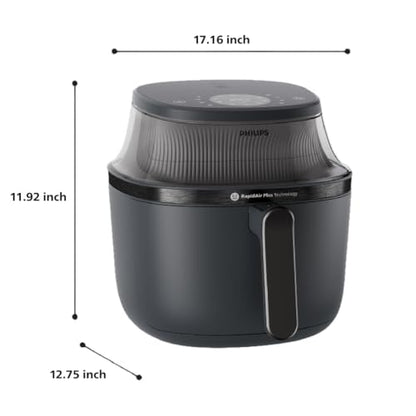 Philips Airfryer 3000 Series - Premium 6.5qt Airfryer with Window, RapidAir Plus Technology, 16 Ways to Cook, 90% Less Fat, Easy to Clean, Touchscreen, Energy Saving (NA330/00)