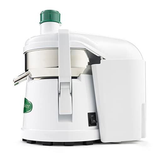 Omega Centrifugal Juicer High Speed Pulp Ejection Juice Extractor 1/3 HP Juices Vegetables Citrus and Fruits at 3500 RPM Surgical Stainless Steel Parts and Blade, 250-Watts, White