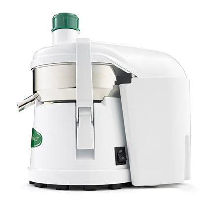 Omega Centrifugal Juicer High Speed Pulp Ejection Juice Extractor 1/3 HP Juices Vegetables Citrus and Fruits at 3500 RPM Surgical Stainless Steel Parts and Blade, 250-Watts, White