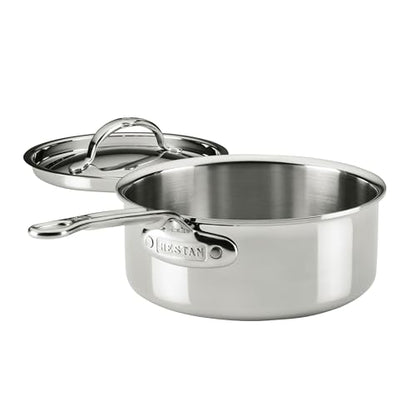 Hestan ProBond Luxe 2-Quart Saucepan with Lid, Professional Clad Stainless Steel, ProCore Tri-Ply Clad Construction, Polished Exterior, Induction & Oven Safe