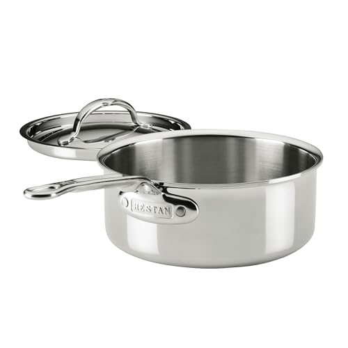 Hestan ProBond Luxe 2-Quart Saucepan with Lid, Professional Clad Stainless Steel, ProCore Tri-Ply Clad Construction, Polished Exterior, Induction & Oven Safe