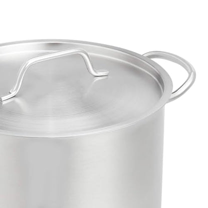 Amazon Basics 12 Quarts Stainless Steel Aluminum-Clad Stock Pot with Cover, Induction Compatible, Dishwasher Safe, Oven Safe, Even Heating, Soup and Pasta Pot