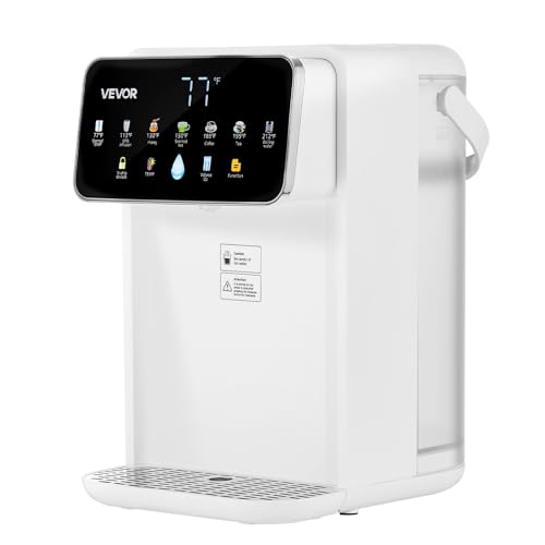 VEVOR Instant Hot Water Dispenser, Countertop Boiling Water Dispenser with Adjustable 7 Temperatures & 7 Water Volumes, 118oz Removable Water Tank, Quick Heating with Touchscreen & Child Lock for Home