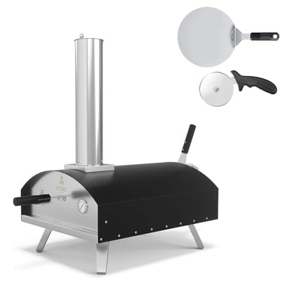 Stoke 13 Inch Outdoor Pizza Oven – Wood Pellet Portable Pizza Oven for Backyard, Camping, or Tailgating – Stainless Steel Oven with Pizza Stone & Accessories