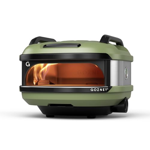 Gozney Tread Portable Pizza Oven, Olive, Makes 12” Pizzas - Revolutionary Lateral Gas Burner, Quick Heat Up, Lightweight & Rugged Design