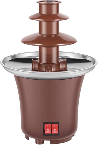 Electric Chocolate Fondue Fountain Machine, Brown, US Plug, 3-Tier Design