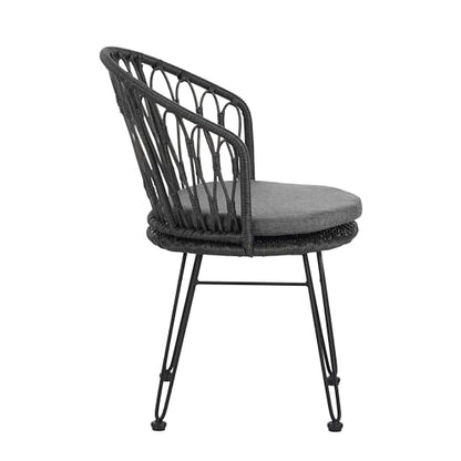 Christopher Knight Home Tavon Acacia Wood Patio Dining Set for 6, Rectangular Patio Dining Table and Faux Rattan Chairs Set of 6, 7 Piece Outdoor Dining Set with Cushion and Iron Frame, Teak+Gray