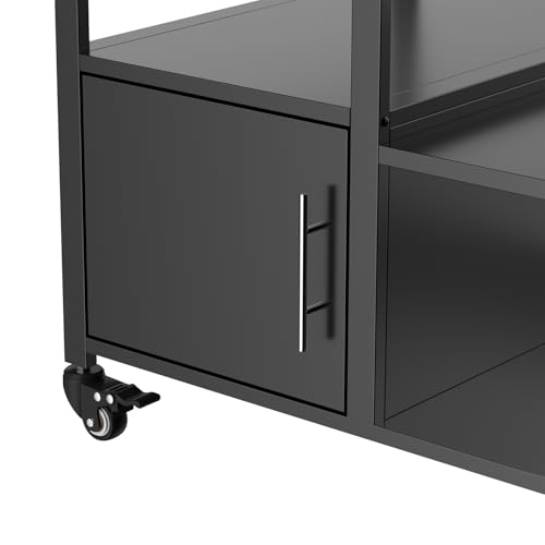 KEIKI Outdoor Grill Table for Big Green Egg Style BBQ, Metal Grill Cart with Storage Box, Compatible with up to Large Green Egg, Kamado Joe Jr