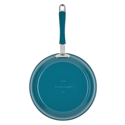 Rachael Ray Cucina Ceramic Cookware Set - 13 Pieces - Ceramic Pots and Pans Set w/Nonstick Frying Pans, Saute Pan, Saucepans, Stockpot, Lids, Pan Protectors & Cooking Utensils - Marine Blue