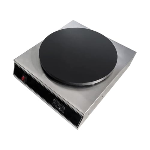 Commercial Electric Crepe Maker, 16" Non-Stick 2000W Crepe Machine Adjustable Temperature Control, Thickened Cast Iron Cooking Surface Pancakes Maker Griddle with Handle