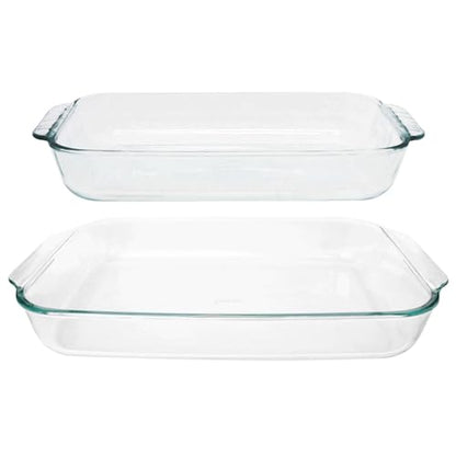 Pyrex Clear Glass Casserole Baking Dishes Set – 233 (3-Qt) and 232 (2-Qt) Rectangular Oven Bakeware – Perfect for Casseroles, Brownies, Food Preparation and so much More - Made in the USA