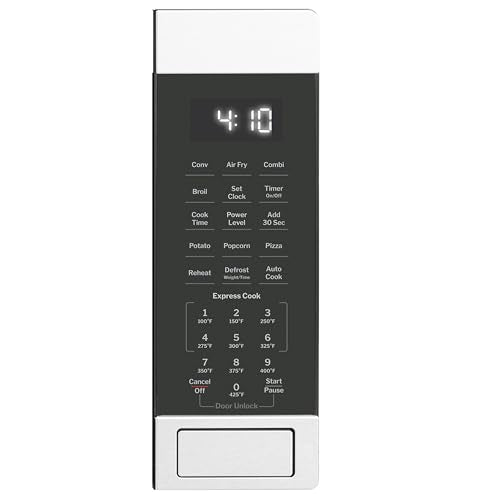 GE 4-in-1 Countertop Microwave Oven, 1.0 Cu Ft, 1050W Convection Microwave with Air Fry & Broil, Compact and Quiet, Stainless Steel, Ideal for Apartments, Dorms & Offices, GCST10A1WSS