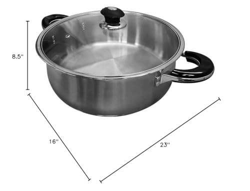 16 Qt Stainless Steel Low Pot Stock Pot Cookware Pots Pan Cooking Supplies