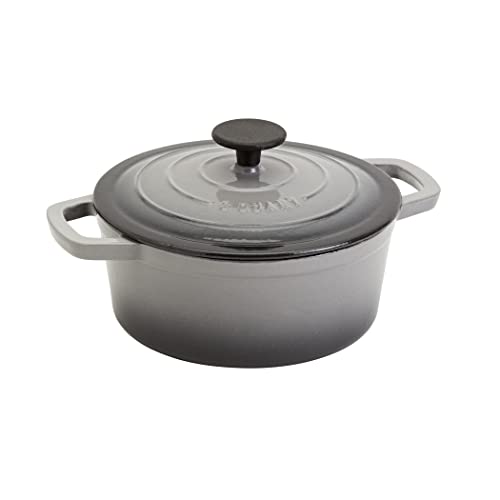 Smith & Clark 3-Quart Enameled Cast Iron Dutch Oven Pot with Lid, Gray