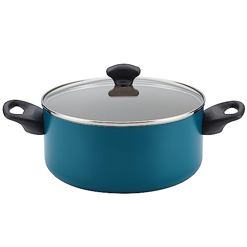 Farberware Dishwasher Safe Aluminum Nonstick Cookware Pots and Pans Set, 15-Piece, Teal