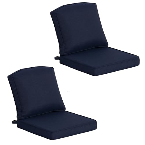 Garden lucky Outdoor Deep Seat Cushions, 20x21.5 Inch, Dark Blue, Set of 2