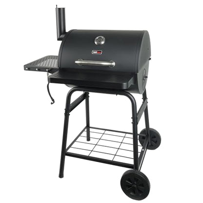 Grill Boss 23 Inch Charcoal Barrel Grill with Adjustable Grate, Large Cooking Area, Black