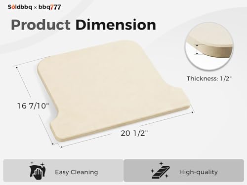 Pizza Stones Replacement Parts for Ooni Koda 16 Gas Oven, 28mbar Outdoor Propane Pizza Oven Cordierite Baking Stones for Ooni Pizza Stones Accessories for Bread