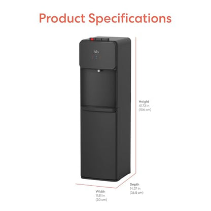 Brio 130 Series Bottom Load Water Cooler Dispenser for 5 Gallon Bottles, Hot, Room & Cold, Great for Home or Office, Child Safety Lock, Empty Bottle Alert, Energy Star 3.0, Black