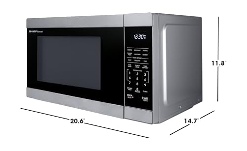 SHARP Countertop Microwave Oven with Removable 12.4" Carousel Turntable, 1000 Watt, 1.1 Cubic Feet, Stainless Steel