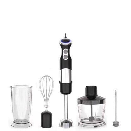 Immersion Blender Handheld, 5 in 1 Hand Mixer Electric Handheld for Kitchen, Corded Stick Hand Emulsion Blender with Chopper Beaker Whisk and Milk Frother for Baby Food, Smoothie, Puree, Soup, Sauces