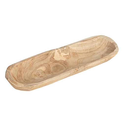 Creative Co-Op Paulownia Wood Oval Bowl | Brown | 22.75" L x 6" W x 3.25" H |