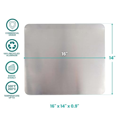 Baker's Secret 2pcs Pure Aluminum Insulated Cookie Sheet Commercial Grade, Baking Tray for Oven 100% Recycled Cookie Sheet Extra Thick - The Natural Collection