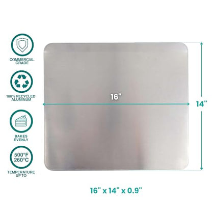 Baker's Secret 2pcs Pure Aluminum Insulated Cookie Sheet Commercial Grade, Baking Tray for Oven 100% Recycled Cookie Sheet Extra Thick - The Natural Collection