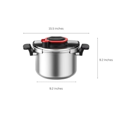 Stovetop 304 Stainless Steel Pressure Cooker, 6.9 QT