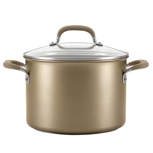 Circulon Premier Professional Hard Anodized Nonstick Cookware Induction Pots and Pans Set, 8 Piece - Bronze
