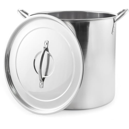 12.25 in. & 20 qt. Stainless Steel Stock Pot Silver