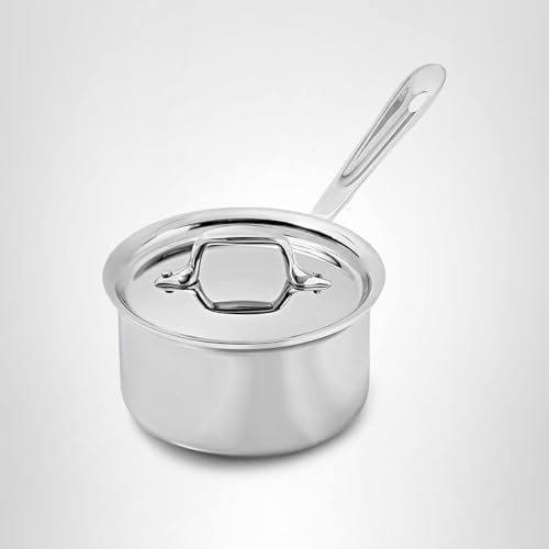 All-Clad D3® Stainless Steel 1.5 Quart Sauce Pan With Lid- Made in the USA- The Original Bonded Professional Cookware- Oven Safe & Induction Compatible