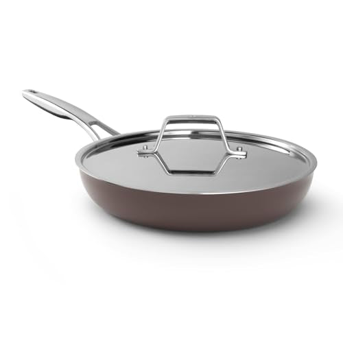 Calphalon Premier Ceramic Nonstick 10 inch Frying Pan, Durable Ceramic Pan for Searing, Sauteing, Long Lasting PFAS-Free Cookware, Dishwasher Safe, Oven Safe, Fond