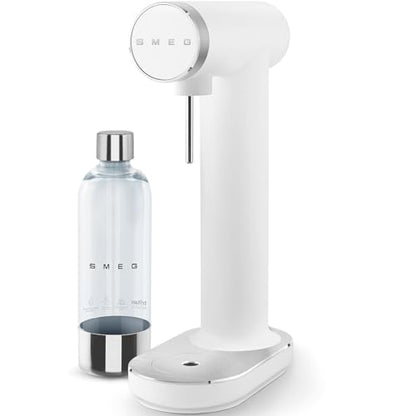 Smeg SKC01WHM Soda Maker, Non-Slip Feet, Space Saving Design, 800ml, Matte White