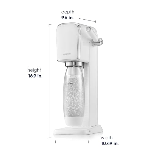 SodaStream - ART Sparkling Water Maker | STARTER KIT | CQC CO2 system | Includes 1x CO2 Cylinder, 1x32 & 1x16 Fl Oz Dishwasher Safe Bottles | Combine with Pepsi Flavors | White