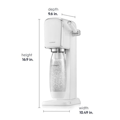 SodaStream - ART Sparkling Water Maker | STARTER KIT | CQC CO2 system | Includes 1x CO2 Cylinder, 1x32 & 1x16 Fl Oz Dishwasher Safe Bottles | Combine with Pepsi Flavors | White