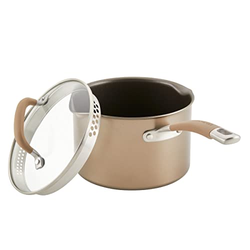 Circulon Premier Professional Hard Anodized Nonstick Cookware Induction Pots and Pans Set, 8 Piece - Bronze
