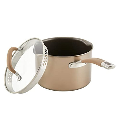 Circulon Premier Professional Hard Anodized Nonstick Cookware Induction Pots and Pans Set, 8 Piece - Bronze
