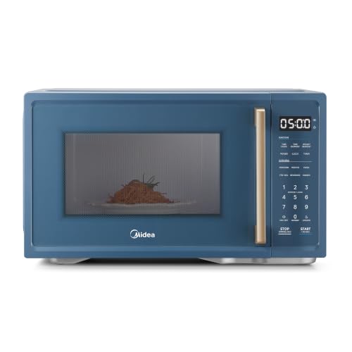 Midea Retro Countertop Microwave, 1.1 Cu. Ft, 1000W, 6 Presets, Navy Blue