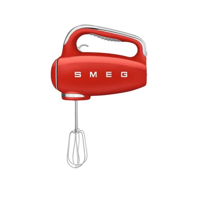SMEG HMF01 9-Speed Retro Hand Mixer – 220W Motor, Smooth Start, Turbo Function, LED Timer Display, Stainless Steel Whisks, Beaters & Dough Hooks, Premium Die-Cast Aluminum Body
