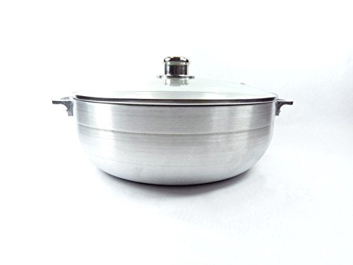 Uniware Aluminum Heavy Gauge Caldero Dutch Oven With Glass Lid,Silver (10 QT)