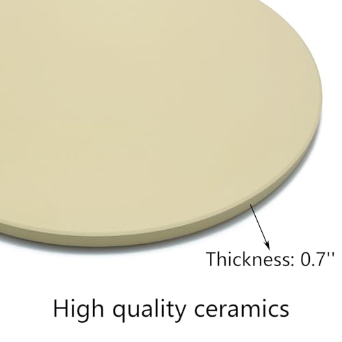 Heavy 20“ Round Ceramic Pizza Stone for BGE, Big Green Egg XL, Kamado Joe Big Joe 24-inch Charcoal Grill and others Smokers