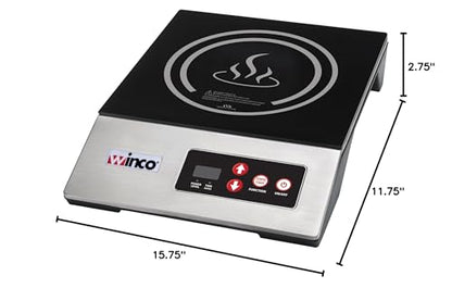 Winco EIC-400E Commercial-Grade Portable Induction Cooktop Burner, 1800 W, 120V