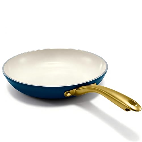 GOTHAM STEEL 12 Inch Non Stick Frying Pans Nonstick Skillet, Ceramic Pan for Cooking Non Toxic, Nonstick Frying Pan Skillets with Stay Cool Handle, Fry Pans, Oven and Dishwasher Safe - Navy