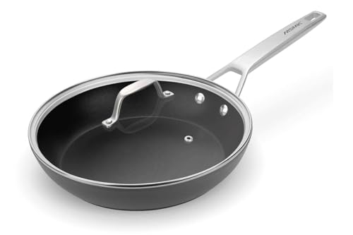 MsMk 10 Inch Frying Pan Nonstick with Lid, Induction Fry Pan with Lid, Titanium and Diamond Non Stick Coating From USA, for Induction, Ceramic and Gas Cooktops, Oven Safe 10 Inch Skillet Nonstick