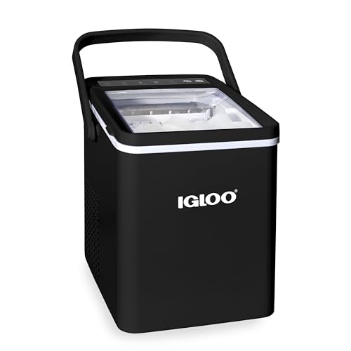 Igloo Ice Maker Countertop, Portable Ice Maker with Handle, 26lbs, Black